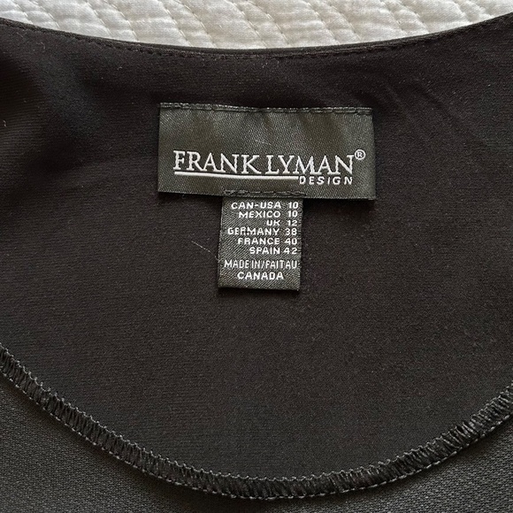 Frank Lyman Zip Front Peplum Hem L/S Black Jersey Jacket Size 10 MadeInCanada! - Picture 8 of 15